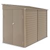 Outsunny 4.6' x 9' Outdoor Storage Shed, Lean to Garden Shed with Foundation Kit, Lockable Doors and Gloves for Patio, Lawn, Brown