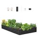 Metal Raised Garden Bed 8x4x1 ft Outdoor Galvanized Planter Box Dark Gray