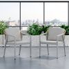 Outdoor Dining Chair Set of 2, Wicker Rattan Woven Patio Chairs, Outdoor Armchair Seating for Patio Backyard Poolside Balcony