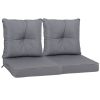 Outdoor Deep Seat Cushions for Patio Furniture, Waterproof Replacement Patio Chair Cushions Set of 2, 24 x 24 x 4 Inch,sewn circle tack Grey