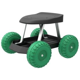 Garden Cart Rolling Scooter with Seat and Tool Tray for Weeding;  Gardening;  and Outdoor Lawn Care- For Adults and Kids