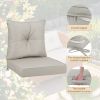 Outdoor Deep Seat Cushions for Patio Furniture, Waterproof Replacement Patio Chair Cushions Set of 2, 24 x 24 x 4 Inch,sewn circle tack beige Beige