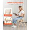 Wooden Folding Chairs with Cushion, Set of 4, Portable Foldable Cushion Chair with Wooden Frame, Modern Padded Dining Chair for Kitchen, Office