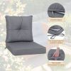 Outdoor Deep Seat Cushions for Patio Furniture, Waterproof Replacement Patio Chair Cushions Set of 2, 24 x 24 x 4 Inch,sewn circle tack Grey