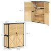 Outsunny Wood Storage Shed, Outdoor Garden Shed with Asphalt Roof, 2 Shelves, Lockable Doors and Adjustable Feet, Natural
