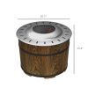 Outsunny Portable Smokeless Fire Pit Magnesium Oxide Bonfire Stove with Mat Brown Ideal for Outdoor Activities