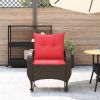 Patio Rocking Chair with Cushions Brown Poly Rattan