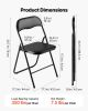 6 Pack Folding Chairs Portable Leather Chairs with Padded Cushion Black