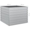 Garden Raised Bed 39.4"x39.4"x30.3" Galvanized Steel Silver