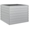 Garden Raised Bed 39.4"x39.4"x30.3" Galvanized Steel Silver