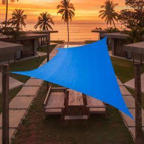 Artpuch Custom Size Sky Blue Sun Shade Sail Triangle Canopy 185 GSM Durable Fabric UV Block Awning for Outdoor Patio Garden Backyard (Customized Avail (Color: sky blue, size: 18'X20')